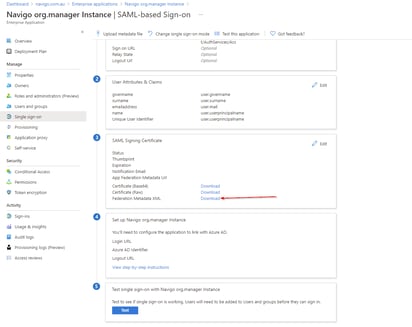 navigo-saml-sso-configuration